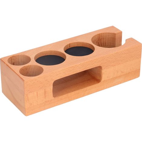 Support en bois pour tasseur à café, station de tassage multifonctionnelle, compatible avec les aliments, pour les amateurs de café (1/4)