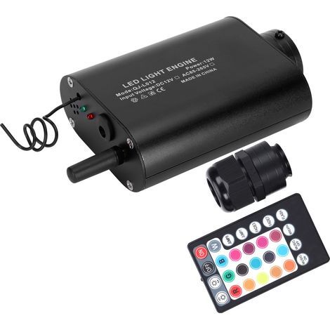 12W RGBW Glasfaser-Lichtquelle mit Fernbedienung und Bluetooth-App für Deckenleuchten. (1/5)