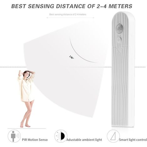 Détecteur de mouvement sans fil 1M 2M 3M - Ruban LED à piles pour éclairage nocturne sous lit, placard, escalier et couloir
