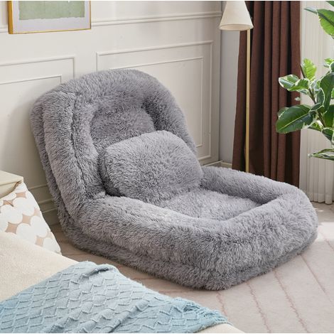 canape convertible 1 place pliable gris clair OKMYHOME (1/5)