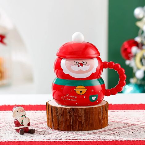 Mug en céramique représentant le Père Noël et un bonhomme de neige, cadeau de Noël, mug pour couple, décoration intérieure