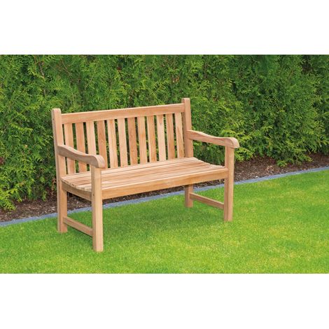Sonnenpartner DERRY 2-Sitzer Bank Gartenbank Sitzbank Holzbank Teakholz Pure