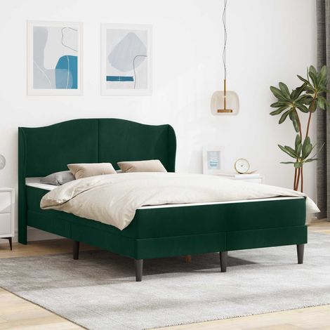 Estructura de cama Verde oscuro 140 x 190 cm Terciopelo
