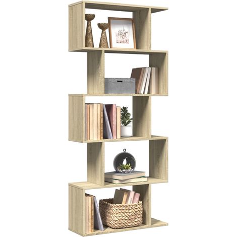 Raumteiler-Bücherregal 5 Etagen Sonoma-Eiche 70x24x161 cm