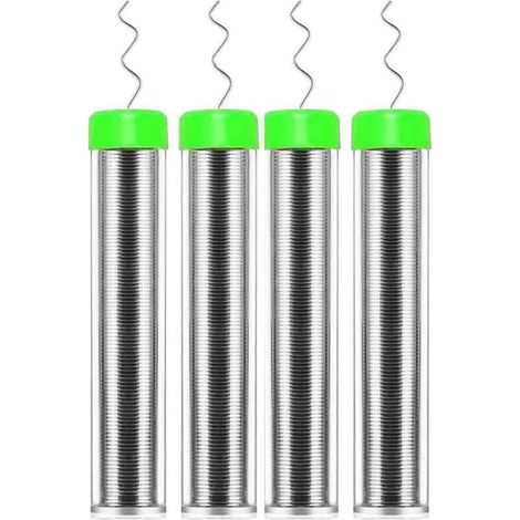 Lot de 4 bobines de soudure de 0,8 mm, noyau de colophane sans plomb, soudure, flux, soudure pour la réparation de composants de soudure électrique et le bricolage