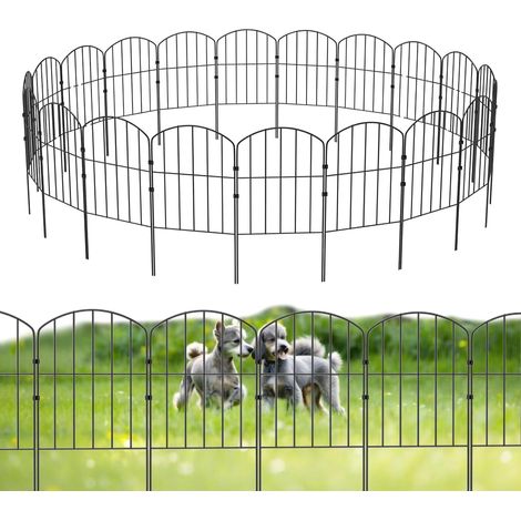 Clôture de jardin décorative en métal antirouille - Panneaux de clôture décoratifs pour parterres de fleurs, terrasse, arrière-cour, clôture de jardin extérieur - Barrière pour chiens et animaux - 20 (1/5)