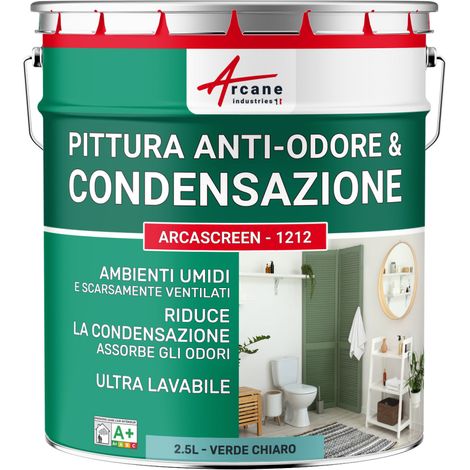 Pittura Termica Anticondensa e Antimuffa per Pareti Umide : ARCASCREEN - 1212 - 2,5 L Verde chiaro - RAL 6027 - ARCANE INDUSTRIES