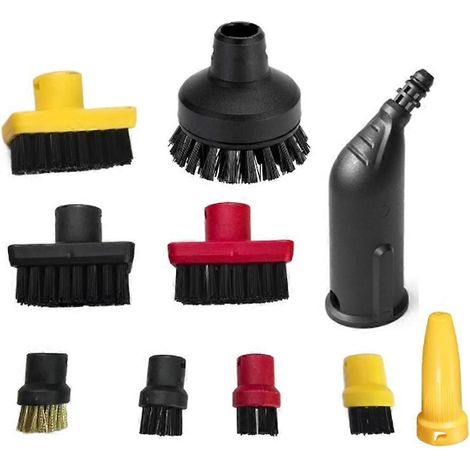 Ensemble de brosses de rechange pour nettoyeur vapeur Kärcher SC2, SC3, SC4, SC5 et SC7 : brosse en T pour éliminer les taches tenaces, petite brosse en T (1/5)
