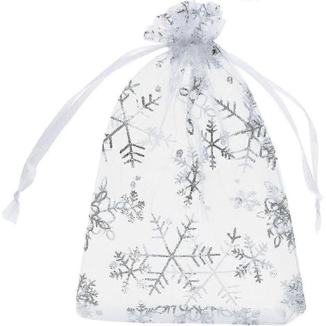 100 pochettes cadeaux en organza transparent avec cordon de serrage (15 x 10 pouces), idéales pour bijoux, fêtes, Noël et bonbons. (1/5)