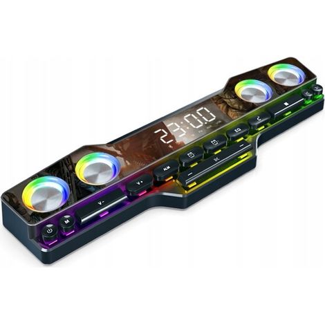 Kabelloser Bluetooth-RGB-Soundbar-Lautsprecher mit FM-Radio und LED-TV-Gaming-Funktion