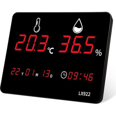 Thermomètre à Eau Hygromètre Numérique À LED For Sauna, Thermomètre, Moniteur De Température Et D'humidité For Intérieur Et Extérieur, Avec Alarme, Jauge De Température Et D'humidité (1/5)