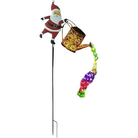 Lanterne solaire Père Noël - Guirlande lumineuse LED solaire - Arrosoir - (1/5)