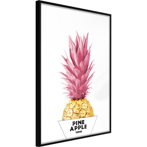 Affiche Murale Encadrée "Trendy Pineapple" 21 x 30 cm Noir