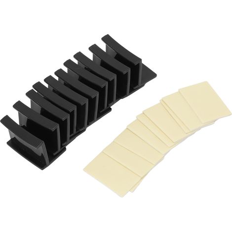 10 selbstklebende Acryl-Hakenkappen zur Wandmontage ohne Bohren, modernes und minimalistisches Design, schwarz, 10er-Packung für Zuhause (1/5)