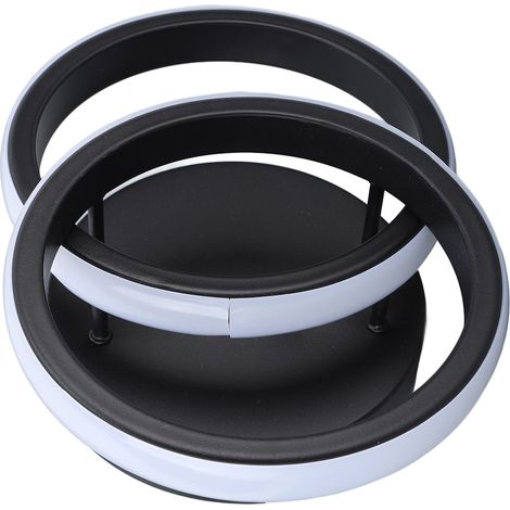 Plafonnier LED moderne à double anneau blanc 6000K à haute transmittance pour salon, 85-265V (1/5)