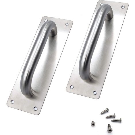 2 Poignées Porte Coulissante Inox 200x65mm Placard Garage (1/5)