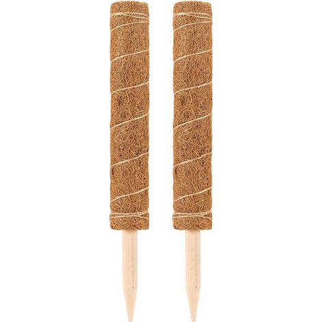 Tuteur en Fibre de Coco pour Plantes - Poteau Solide avec Pointe et Trou - Lot de 2 Pièces 50cm (1/5)