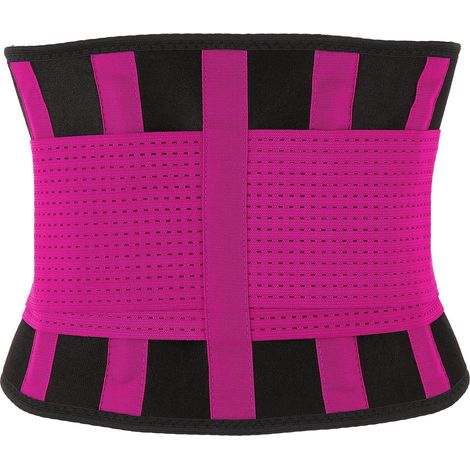 Housse de ceinture abdominale respirante, bande de soutien lombaire ajustable, taille rouge M (1/5)