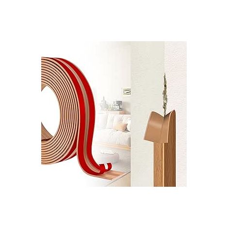 Baguette d'angle Autocollante PVC, Protection Flexible pour Murs et Meubles, Cornière Moulure Murale Profilé de Bord Souple pour Plafonds, Sols et Portes (1/5)
