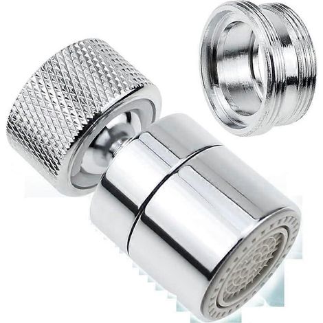 Aérateur d'évier MARVELOUSLY, en acier inoxydable antidérapant, deux modes de débit d'eau, tête de robinet filtrante rotative à 360 degrés avec adaptateur de buse, compatible avec tous les robinets. (1/5)