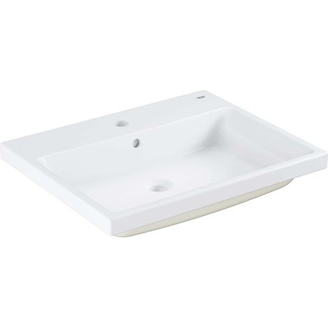 Grohe – Vasque à encastrer 61x49 cm – Céramique avec traitement PureGuard – Couleur blanc alpin – 1 orifice préparé et 2 pré-préparés (1/5)