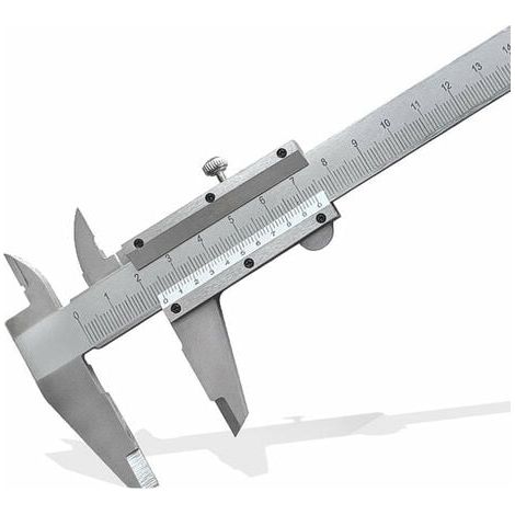Pied à coulisse en acier à haute teneur en carbone Outil de mesure 150 mm métrique pour les mesures de profondeur intérieure, extérieure, de longueur, de hauteur et d'épaisseur (argent) (1/3)