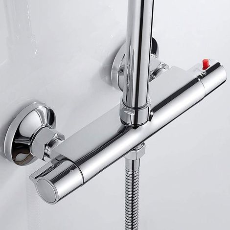 Ecleanfy - Mitigeur thermostatique de douche - AIMOONSA - Standard - Cuivre chromé - Butée 38°C - Économie 50% (1/5)