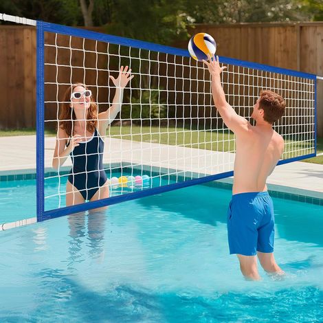 Filet Volley Piscine 457 X 91 CM, Réglable et Imperméable, Remplacement Portable, Filet Résistant en polyéthylène (PE) pour Jeux d'eau, Jardin, Plage et Activités Extérieures (1/5)