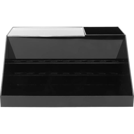 Boîte D'affichage D'extension de Cils à 9 Trous, Boîte de Rangement en Acrylique Anti-poussière pour le Maquillage, Grande capacité, Couvercle Rabattable Transparent (BLACK) (1/5)