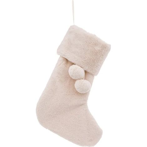 Paris Prix - Botte De Noël fourrure 45cm Blanc