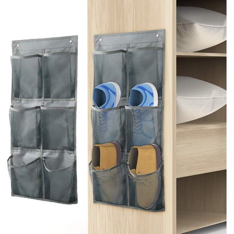 Étagère à chaussures murale, peut stocker 3 paires de baskets, avec supports de suspension adhésifs, étagère de rangement (1/5)