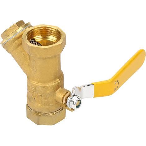 Y-förmiger Messing-Filterkugelhahn, 1" BSP DN25 Innengewinde, für Wasser, Gas und Öl (1/5)
