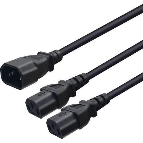 Câble adaptateur en Y de 1 m avec répartiteur C14 simple vers C13 double (1/5)