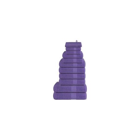 Lot de 12 serviettes FROGN violettes 360 g/m² - Crezuo (1/4)