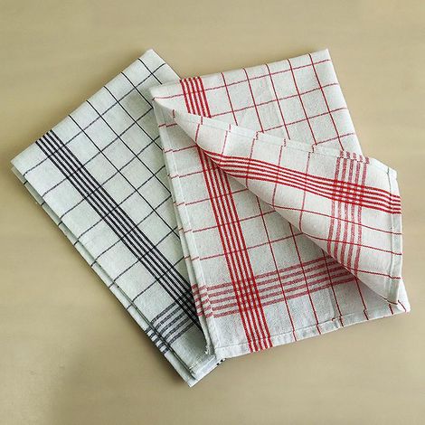 (3 Rouge + 3 Bleu)6 X Torchons De Cuisine 40 X 60 Cm Tissu En Coton De Qualit Trs Absorbant Et Facilement Lavable Utilisation Polyvalente Et (1/5)