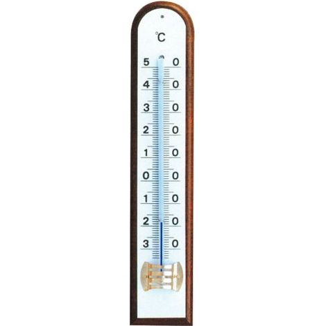 TERMOMETRO MONOCOLONNA DA PARETE LEGNO NOCE PER INTERNI MM 200x38 (00379)
