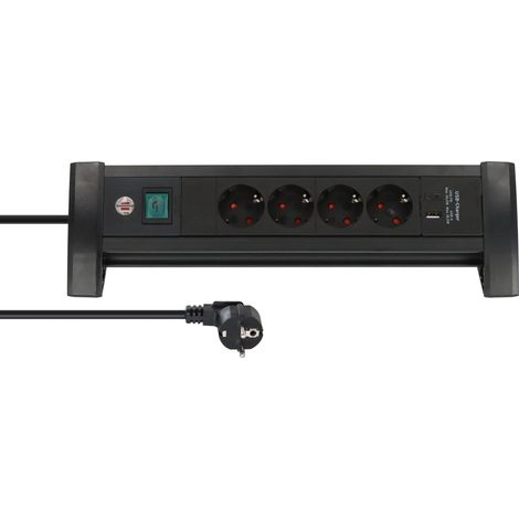 Bloc multiprise 4 prises avec USB C PD 30 W et USB A 18 W, boîte de distribution avec câble de 1,8 m et interrupteur, bloc multiprise de bureau