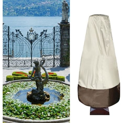 Housse de protection pour fontaine et statue (173 x 122cm) - Oxford argenté 210D imperméable avec liens de fixation et sac de rangement (1/5)