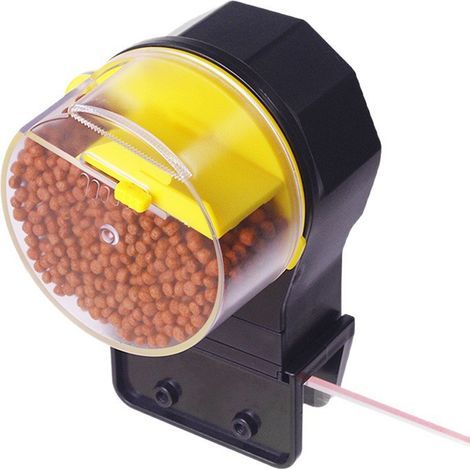 Mangeoire automatique pour poissons pour aquarium - Flocons secs - Design unique - Distributeur de nourriture intelligente - Convient pour les mangeoires à volaille - Bleu (1/5)