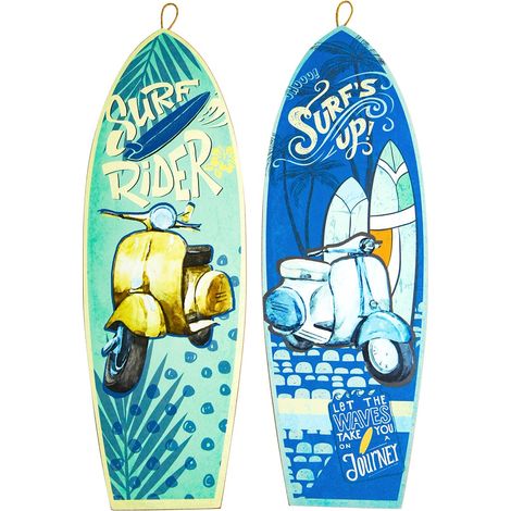 Signes Grimalt Adorno Pared Jardín Adorno Pared  Adorno Pared Surf Placas De Madera Azul 1x20x60cm 29658