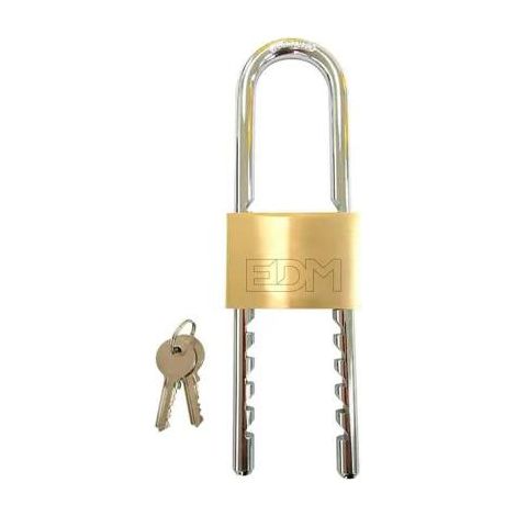 Vorhängeschloss EDM verstellbar 50 bis 135 mm gold mit 2 Schlüsseln