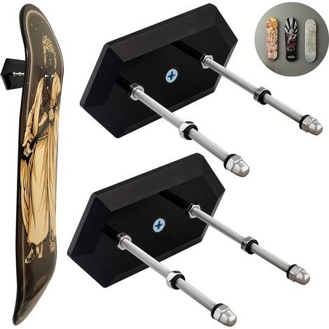 JSSEVN-Stück Skateboard-Wandhalterungen aus Kunststoff, Wandmontiertes Skateboard-Präsentationsregal, Skateboard-Wandhalterung zur Aufbewahrung