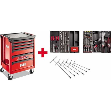 Carrello Usag START 516 ST6PA con Assortimento Autoriparazione 142 pz