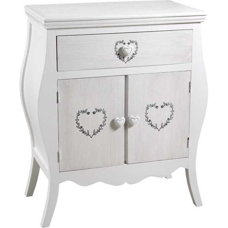 VINCY MOBILE CON ANTE E CASSETTO 65 X 35 X 76 CM BIANCO (1/2)