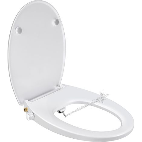 Abattant WC Forme O Bidet Cuvette Toilette Seat Cuvette Toilette Lunette Bidet Toilettes WC Avec Frein De Chute Lavage Des Hanches, Lavage FéMinin (1/5)
