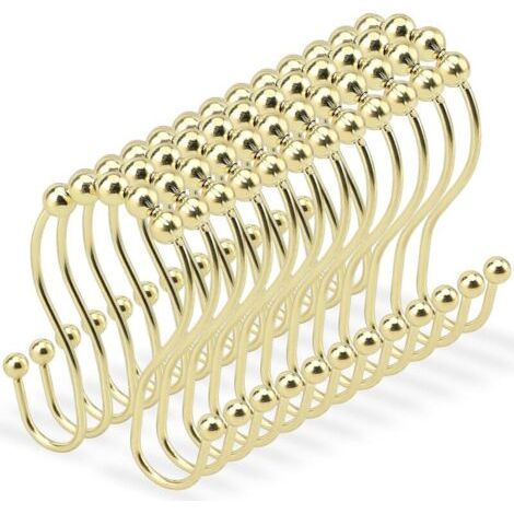 Pair Lntyq Lot de 12 Anneaux Rideaux - Anneau Rideau Douche - Crochet Rideau Douche - Convient pour Les tringles de Douche - Facile à Glisser - idéal pour Suspendre Un Rideau de Douche, 69x50mm