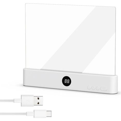 Lampe de livre plate, Panneau de Lampe de Lecture à LED, pour Lecture de Nuit au lit, Lampe de page de livre, Protection des Yeux Portable Book Light - Blanc