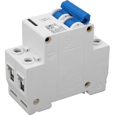 Disjoncteur bipolaire CC type B, montage sur rail DIN, mini-disjoncteur de sécurité pour système photovoltaïque solaire, 500 V CC, 20 A (1/5)