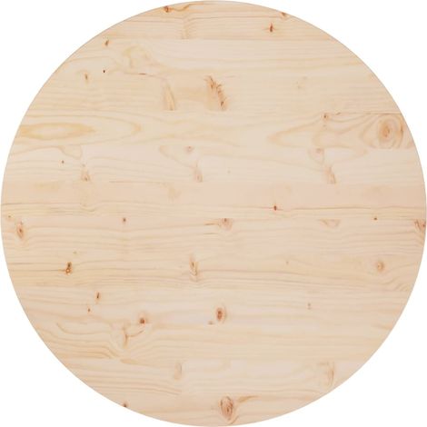 Vidaxl – Dessus de table rond 80 cm – Bois de pin massif non traité – Épaisseur 2,5 cm – Pour tables à manger et basses
