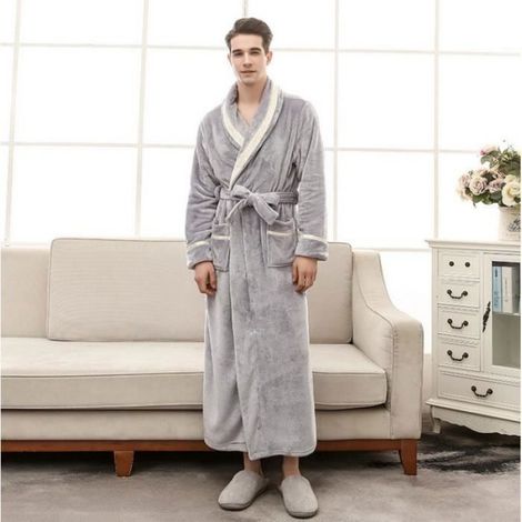 Peignoir - Coton Bouclette - Unisexe - Pour Homme Et Femme - Longueur 135 cm - Taille XXXL (1/3)